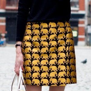 J. Crew Gold Elephant Skirt, Size 2